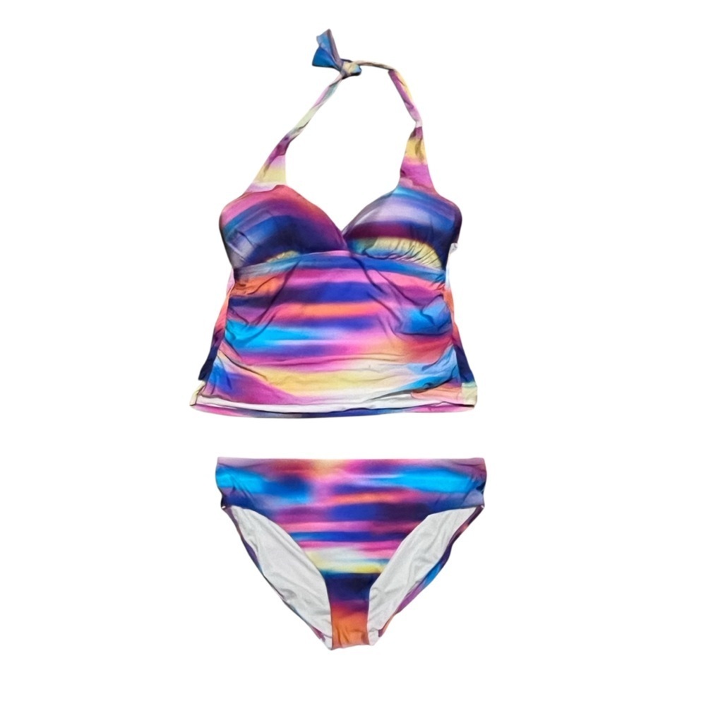 La Blanca Women's Sunset Shores Two Piece Plus Size Tankini Set, Size 20W